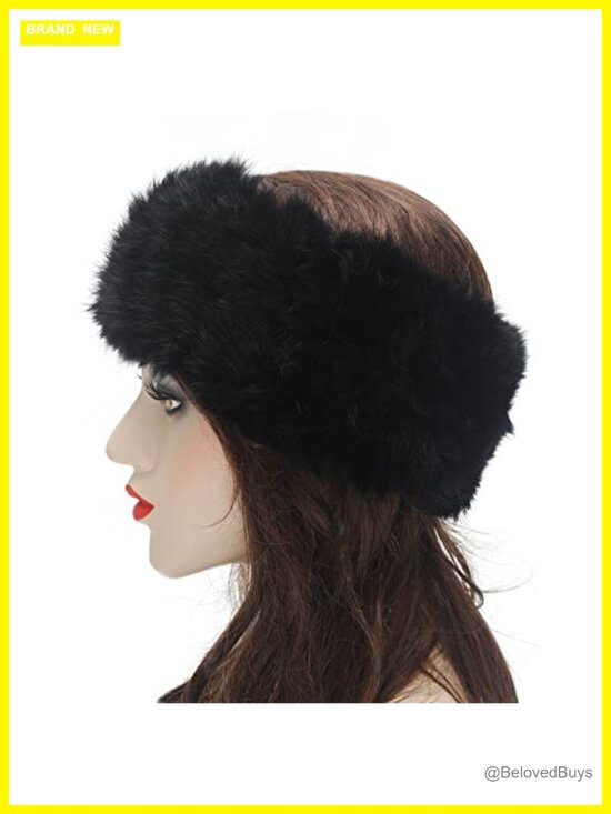Rabbit Fur Headband Winter Earwarmer Stretchy Hair Band Earmuffs main image 5